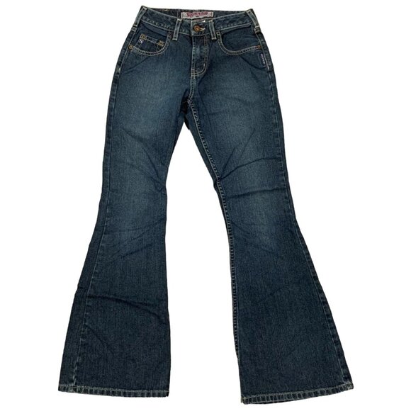 Silver Jeans Denim - Vtg Silver Jeans Flare Womens Size 25/31 Blue Denim Pants Mid Rise Medium Wash